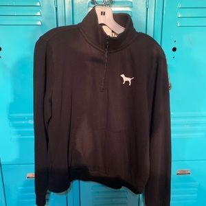 Pink v.s black half zip up